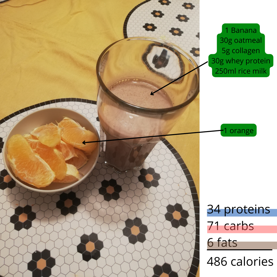 Meal 3: protein powder, banana